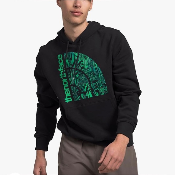 The North Face Men’s Jumbo Half Dome Hoodie ✨ TNF Black Chlorophyll Green Dig - Picture 3 of 3